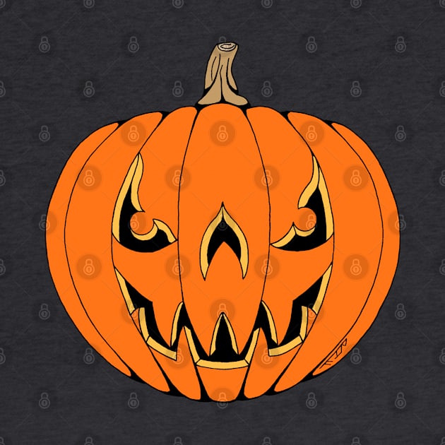 Scary Jack-o'-Lantern Halloween Design by AzureLionProductions